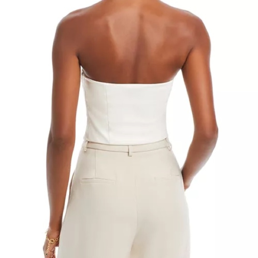 White Sleeveless Bustier Crop Top - Picture 2 of 6